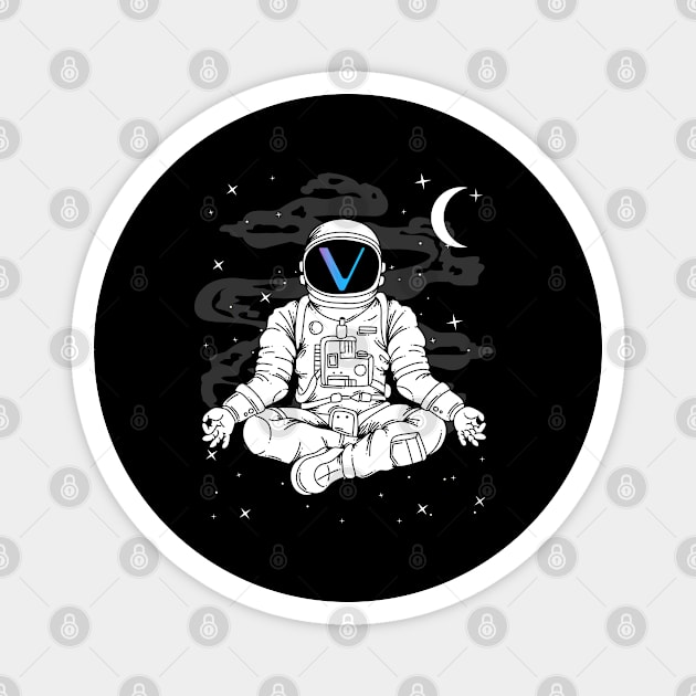 Astronaut Yoga Vechain VET Coin To The Moon Crypto Token Cryptocurrency Blockchain Wallet Birthday Gift For Men Women Kids Magnet by Thingking About